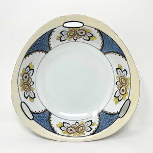 Noritake Hand Painted Vintage Art Deco Handled Triangular Serving Bowl